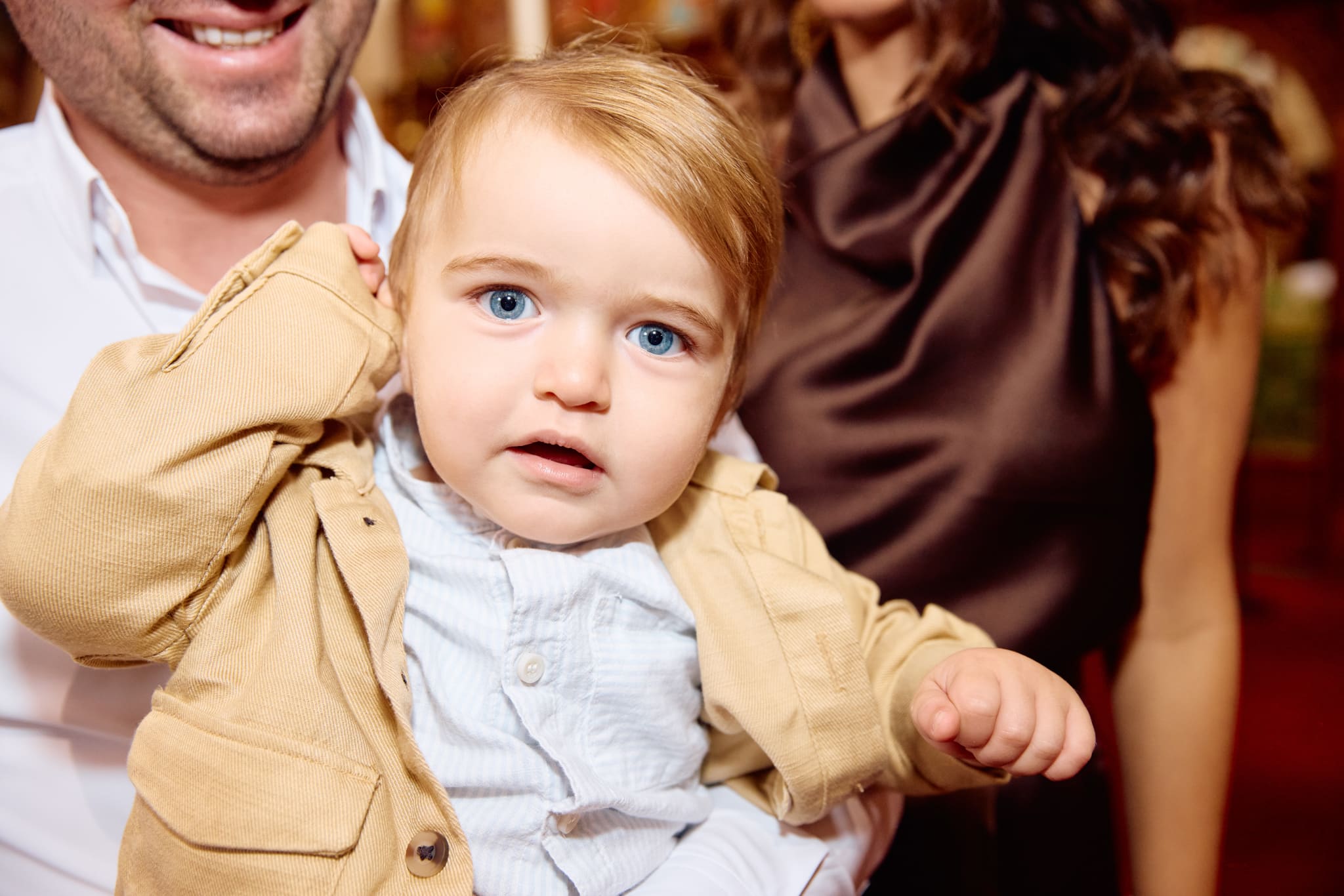 Little boy, close up photo before his christening.